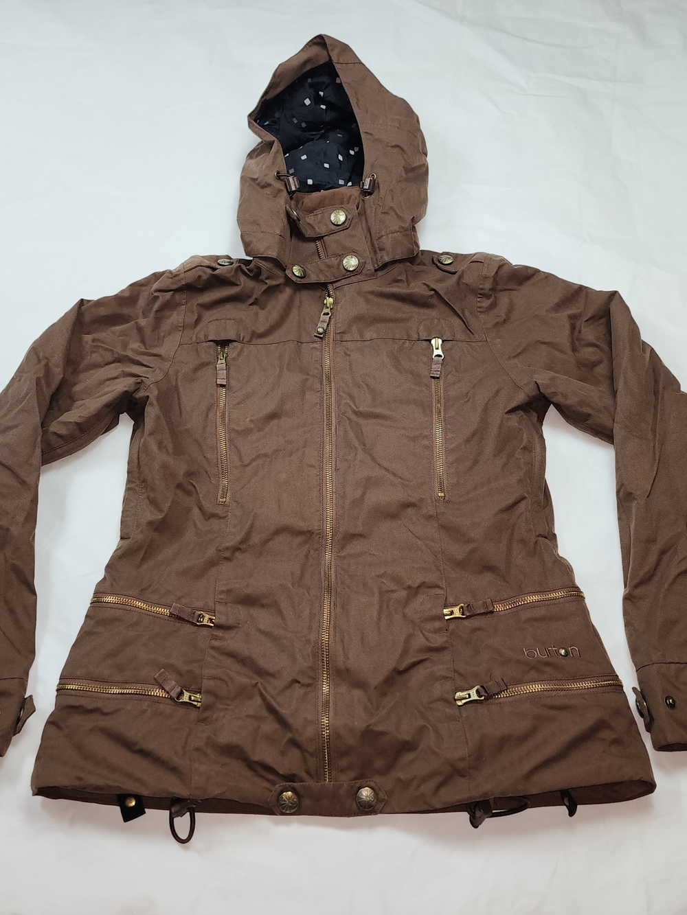 Burton DRYRIDE Women's Snowboard Ski Hooded Jacket Brown Size Medium
